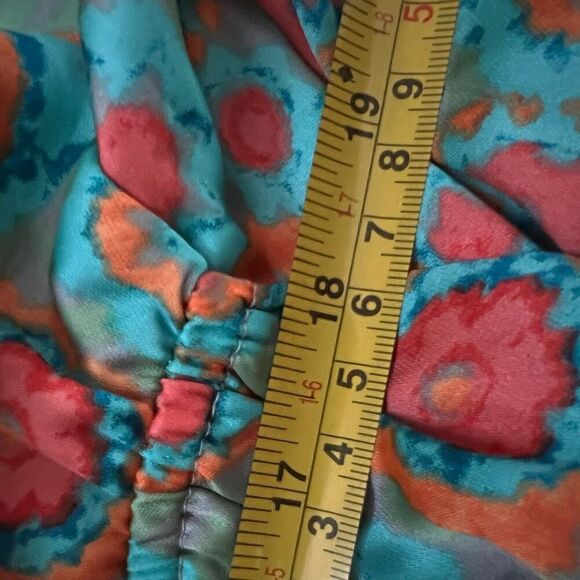 Soprano One Shoulder Floral Multi Color Mini Dress, Silky Boho Draping Women’s M - Picture 9 of 10